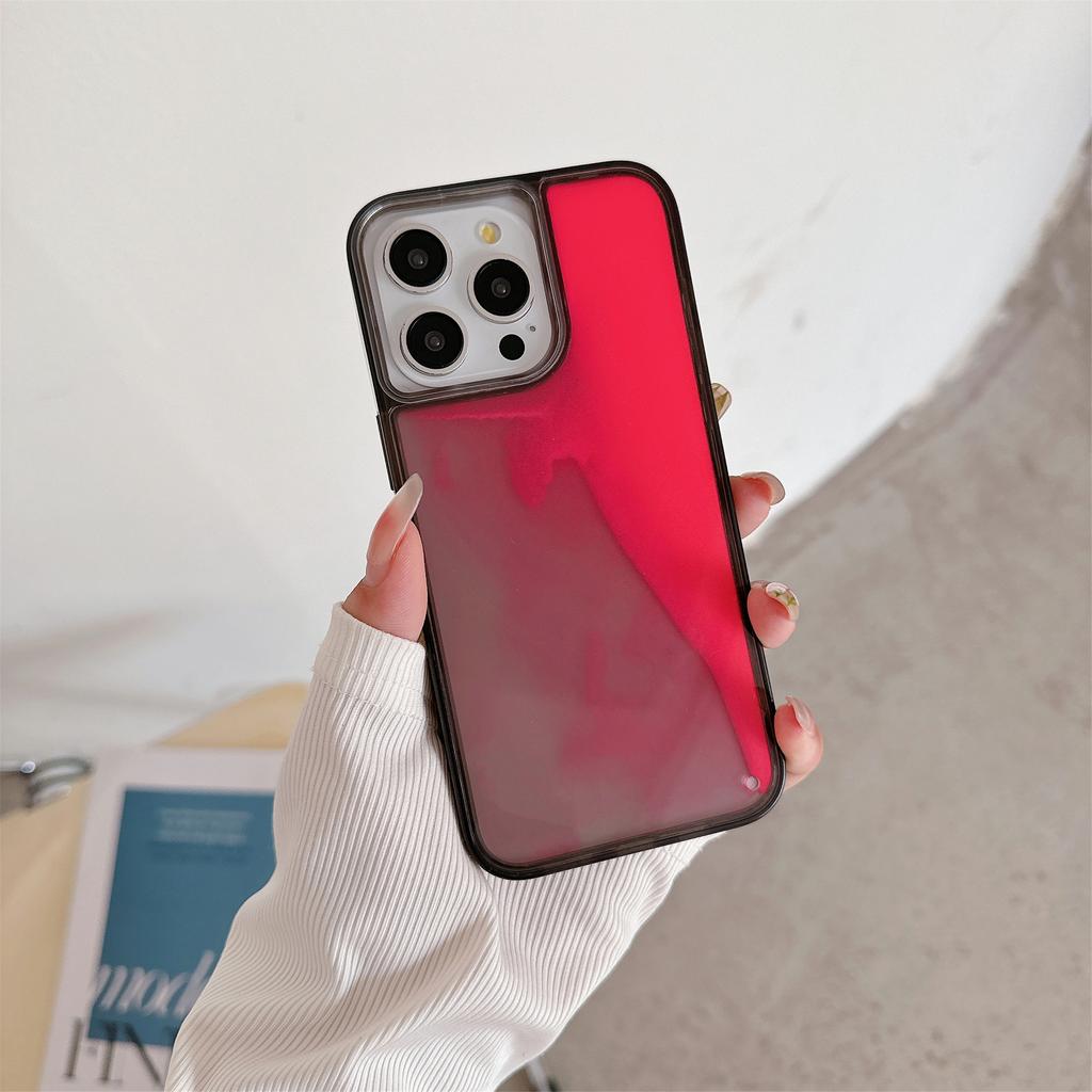 Clear Glitter Liquid Quicksand Luminous Case For iPhone 16 Pro Max 15 14 13, Transparent Glow in Dark Hard Phone Cover Funda