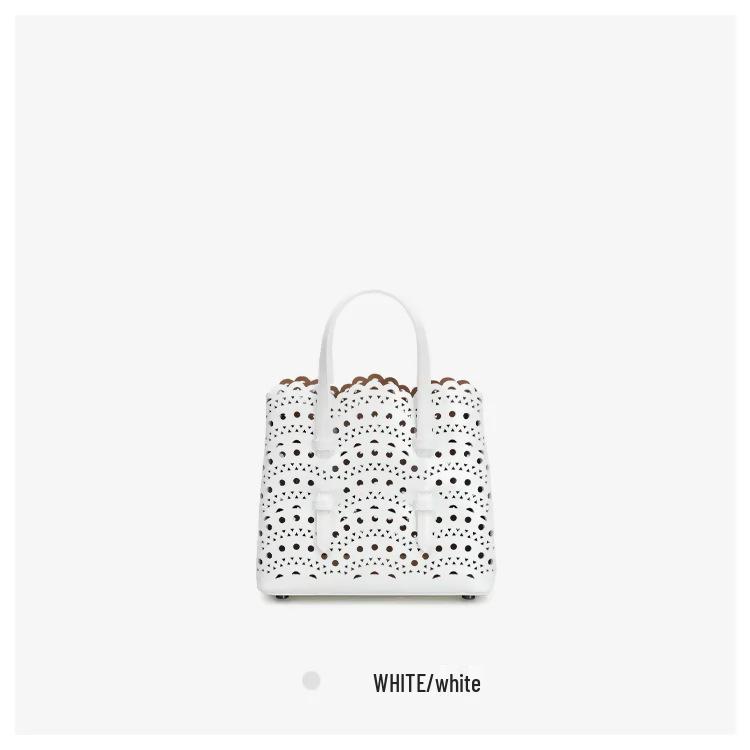 Dámská crossbody kabelka z ručně broušené hovězí kůže, laserově řezaná, z pravé kůže