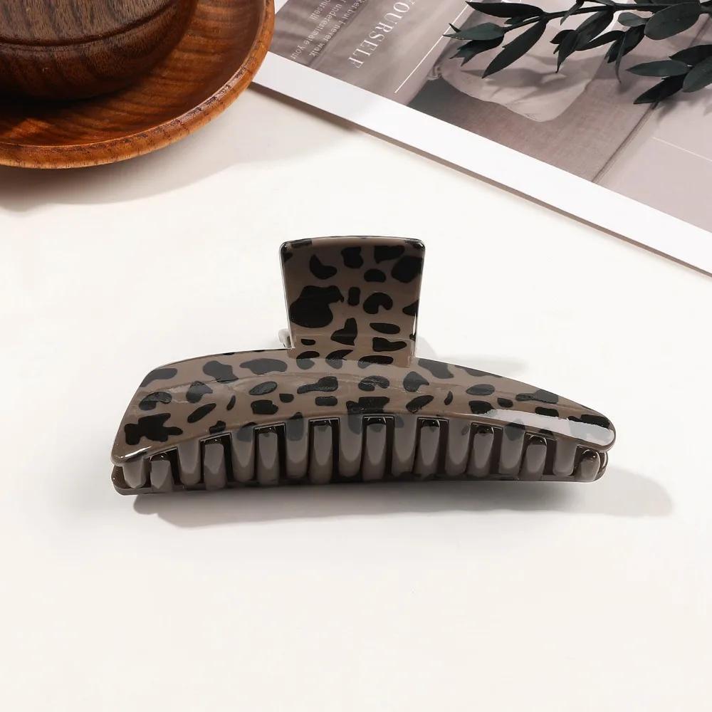 Large Small Leopard Print Hair Claw Clip for Women Thick Hair Elegant Bowknot Cross Geometric Catch Clamp Hairgrip Accessories