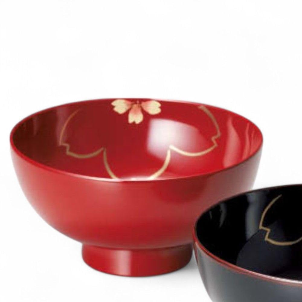 Set of 2 Lacquerware Dishwasher Made in Japan J-kitchens Bowls, Hand-Painted, Safe, PID-529210,