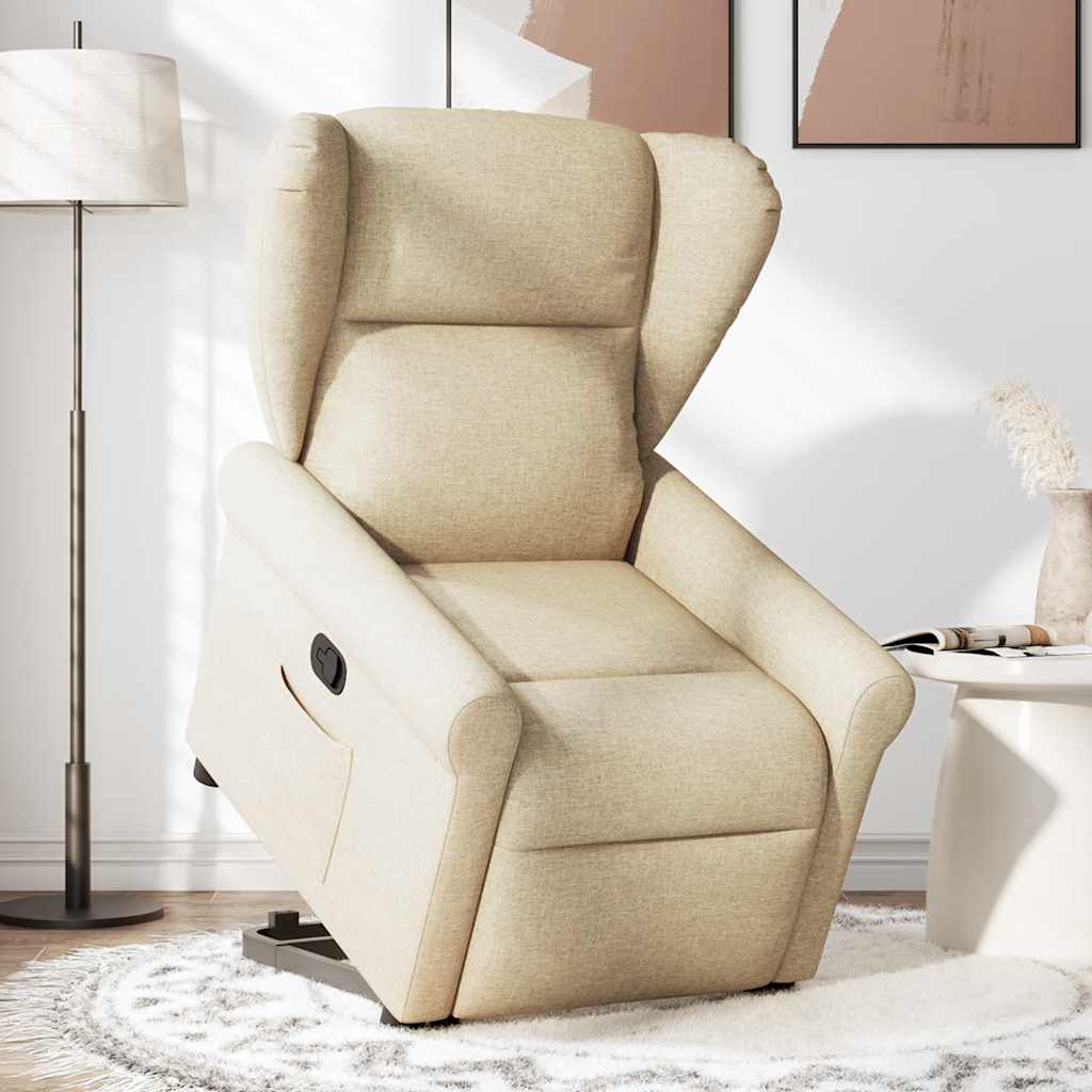 Recliner with Rising Function Cream Fabric