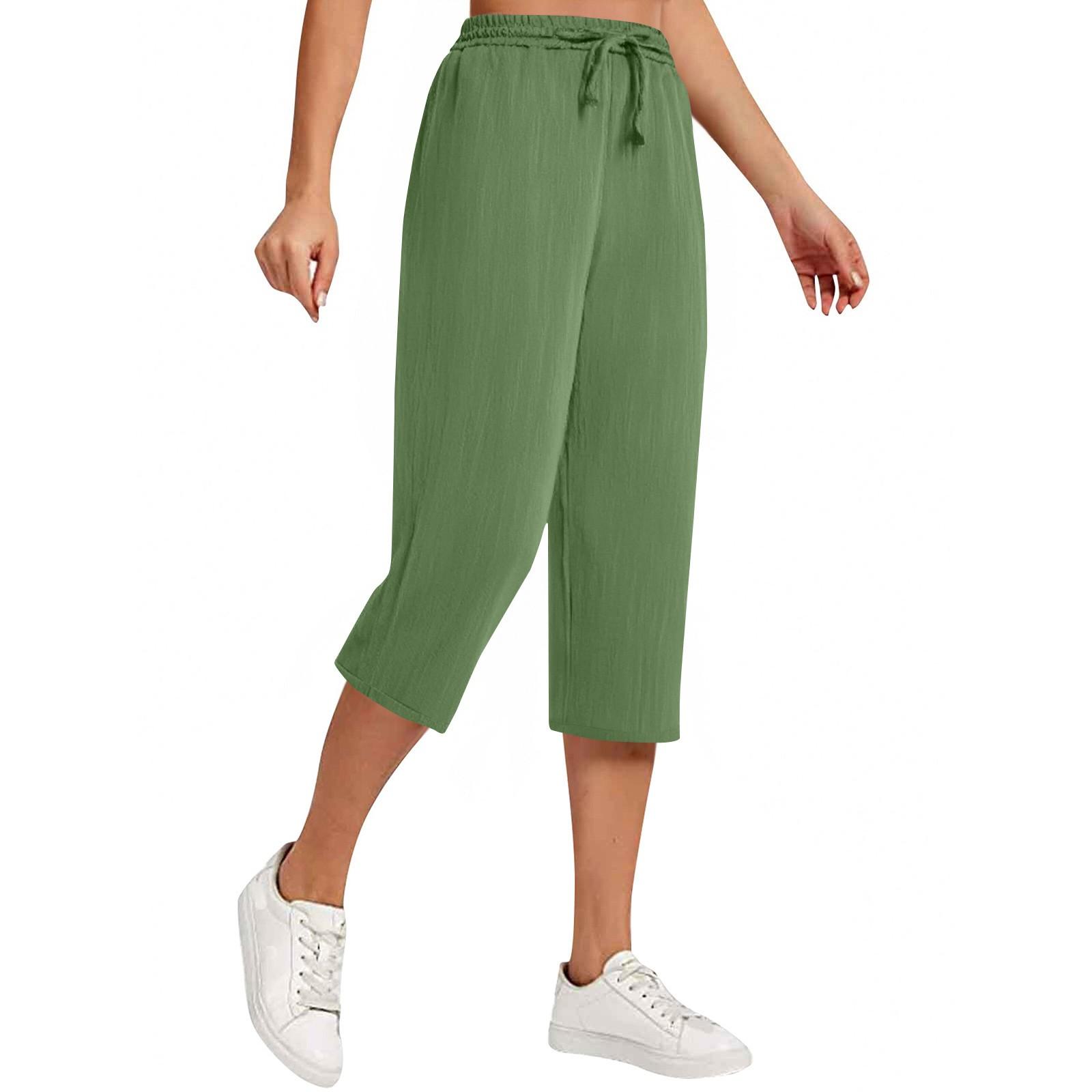 

Женские модные однотонные хлопковые конопляные свободные повседневные брюки с широкими штанинами и карманами на шнурке XL