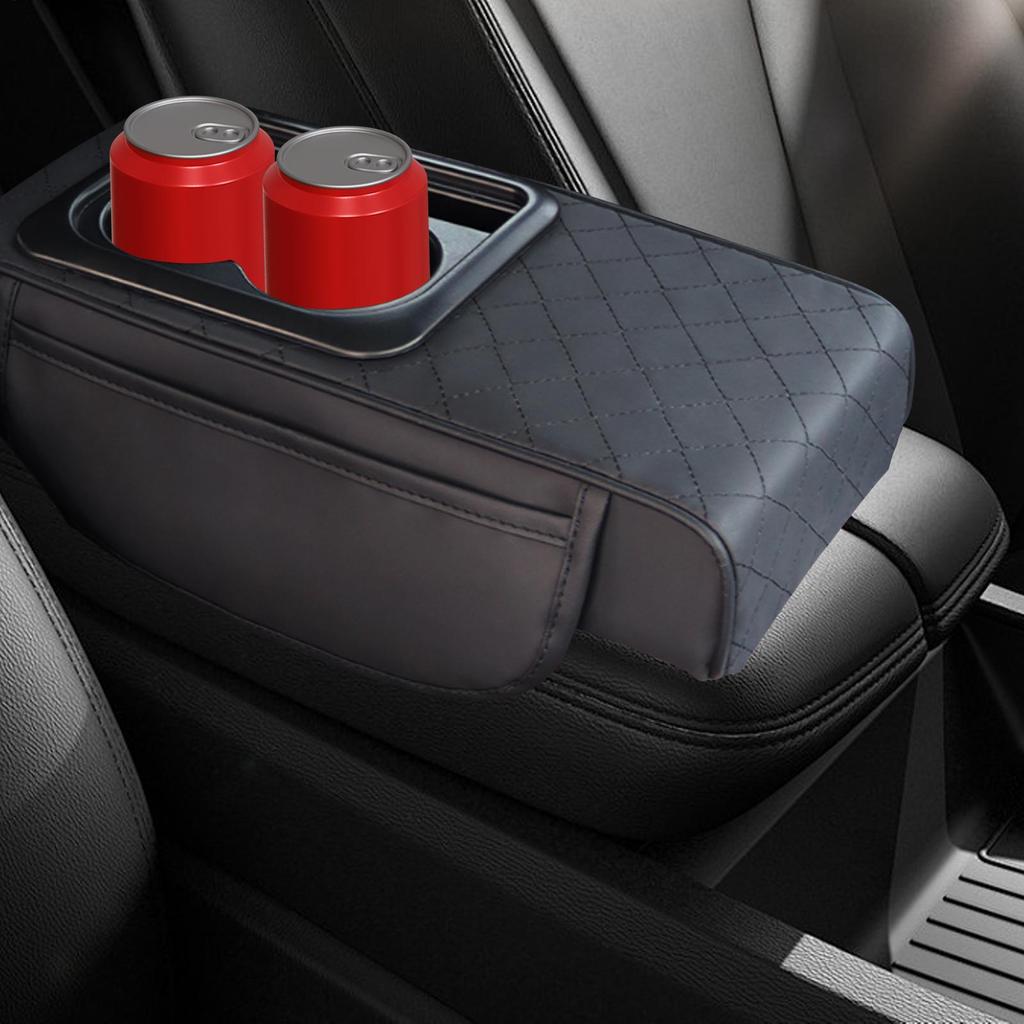 Car Armrest Cushion Car Console Pad Center Cup Holder Automotive Accessories For Storage Travel Vehicle Men Women Driving RV
