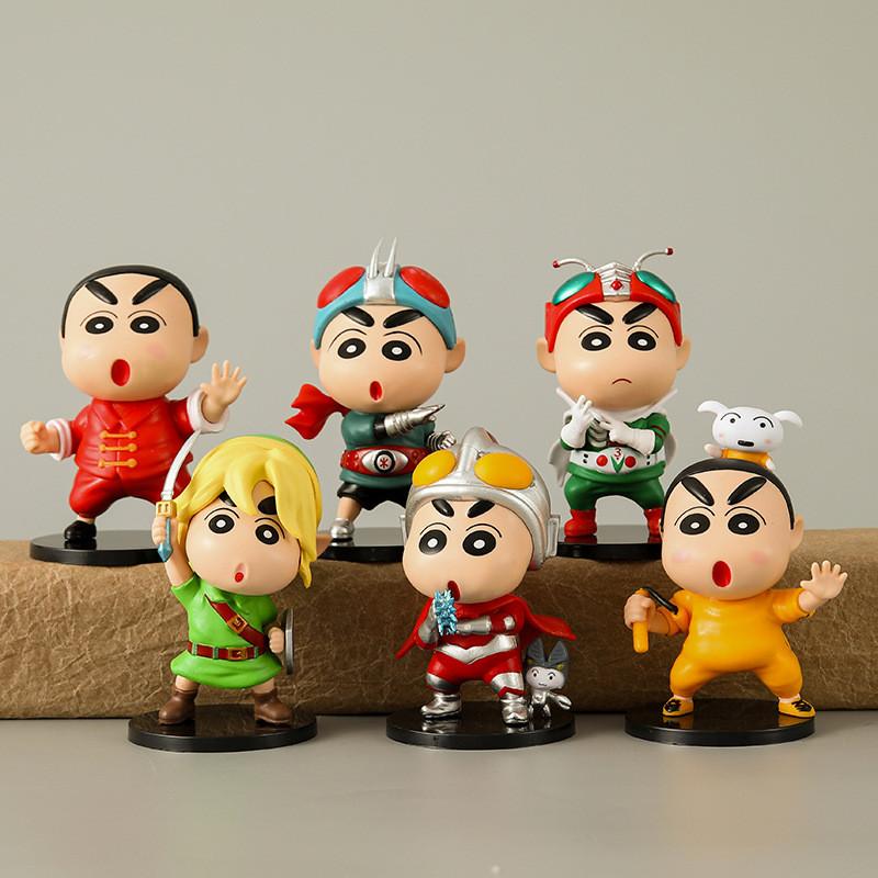 Entzückende Crayon Shin Chan Figurenkollektion mit sechs einzigartigen Charakterdesigns