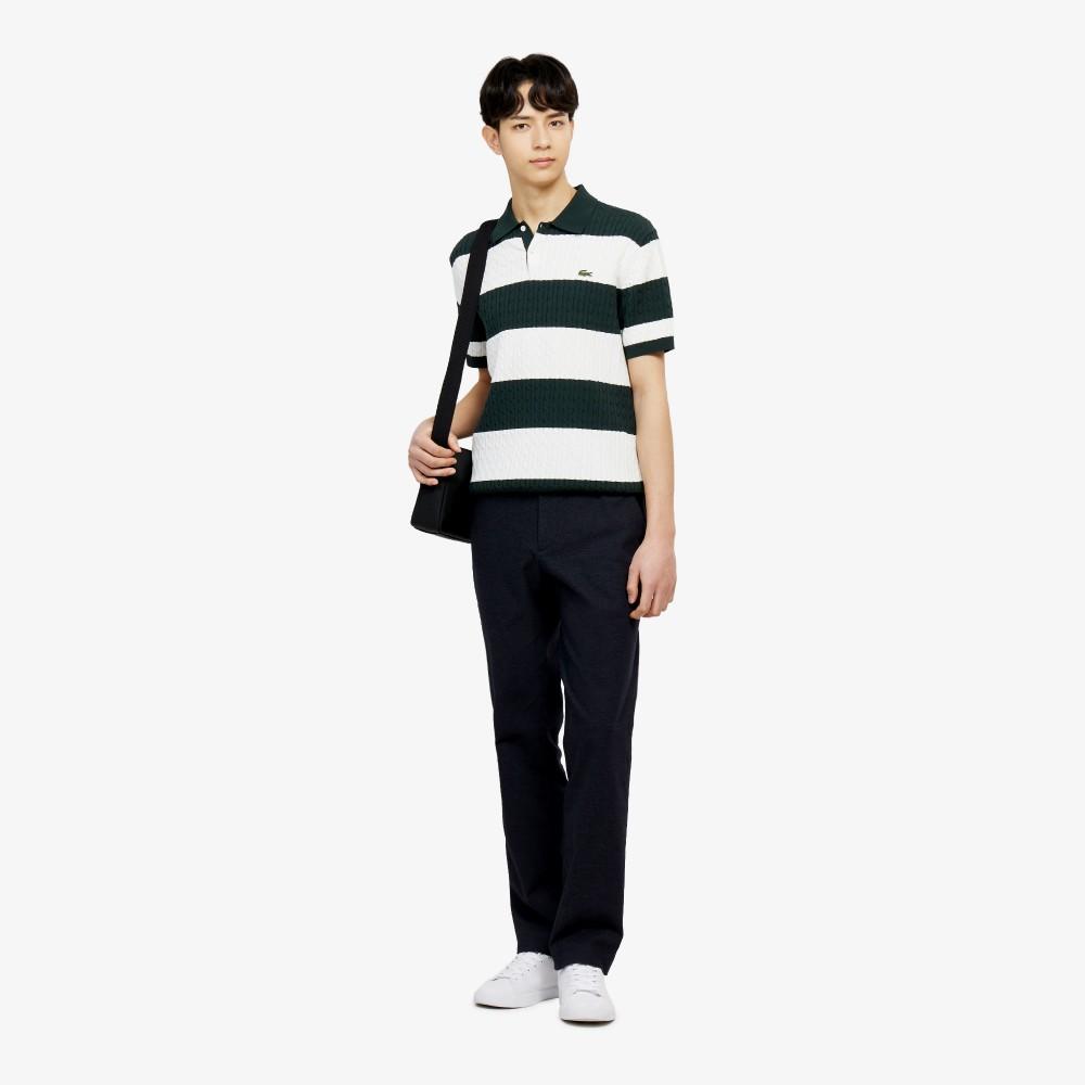 Lacoste Men's Cable Short Sleeve Sweater Polo Shirt PH368E-56G132