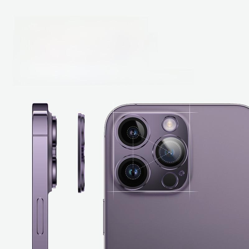מגן עדשות Apple 16Pro לאייפון 14 פרו מקס: סרט מתכת עין הנשר מלא