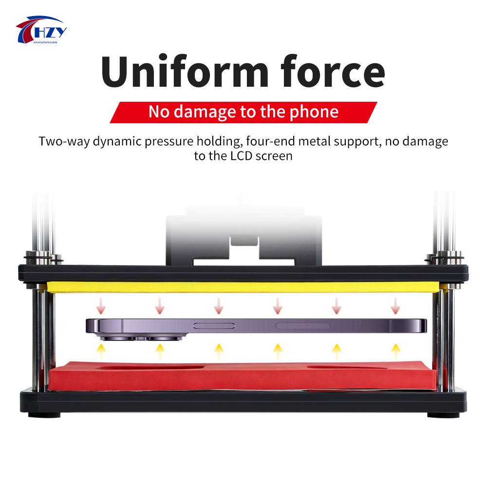 HZY EX-12 No Damage LCD Screen Pressing Mold Uniform Force Pressure Retention Tool for Mobile Phone Back Cover Glass Bonding