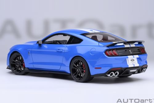 AUTOart 1/18 Scale Ford Mustang Shelby GT500 (Blue/White Stripes) Finished Product 73094