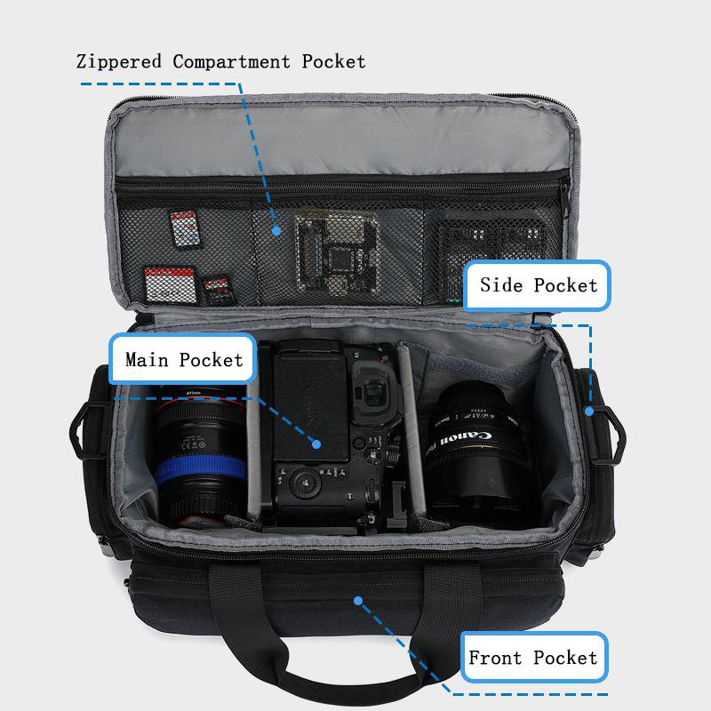 Camera Travel Backpack Waterproof Shock-proof DSLR Camera Photography Tripod Bag with Removable Dividers&Shoulder Strap