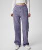 Woman Women'S Garment-Dyed Regular Fit Denim Pants [Purple]