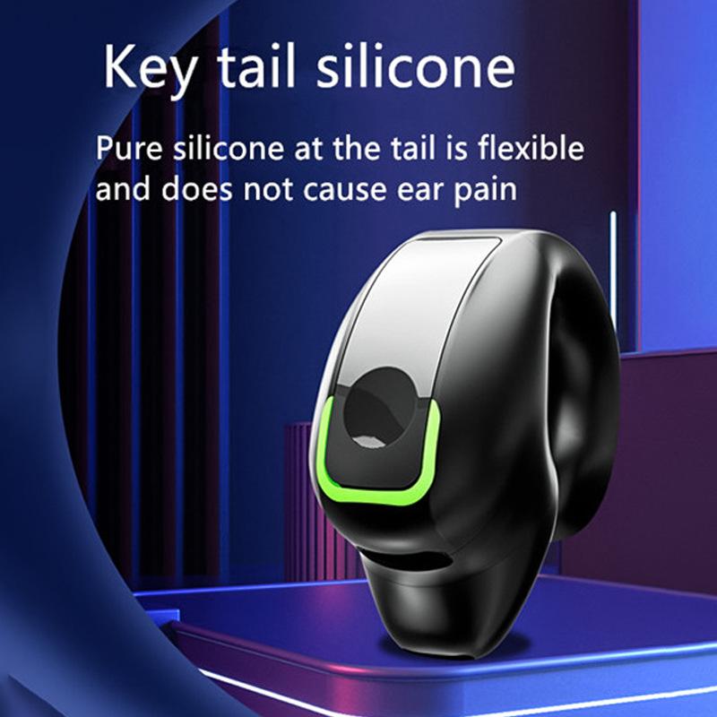 Headset With Microphone Bluetooth 5.3 Ear Clip Headphone Tws Wireless Earphone Single In-Ear Hd Hifi Stereo Touch Control Sports