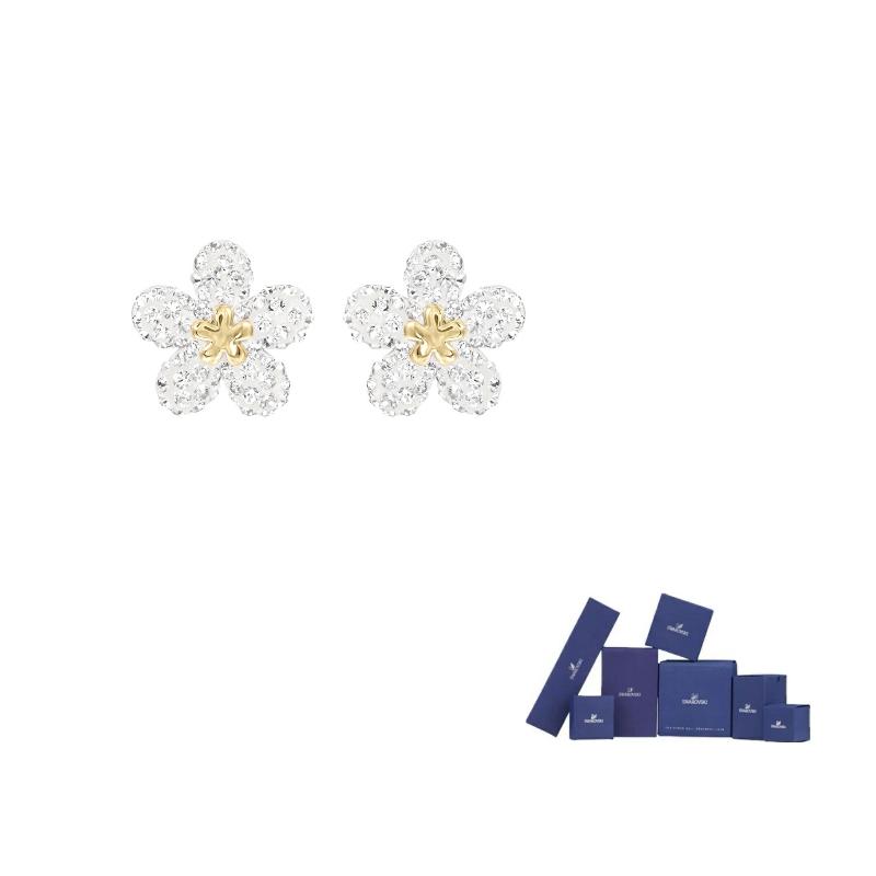 Swarovski Tough Alloy Earrings Womens White One Size-Original brand box (color random)
