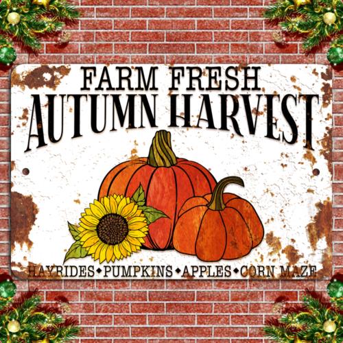 Farm Fresh Autumn Harvest  Rustic Charm  Seasonal DelightAluminumtin sign 20x30cm（7.8x11.8inch）