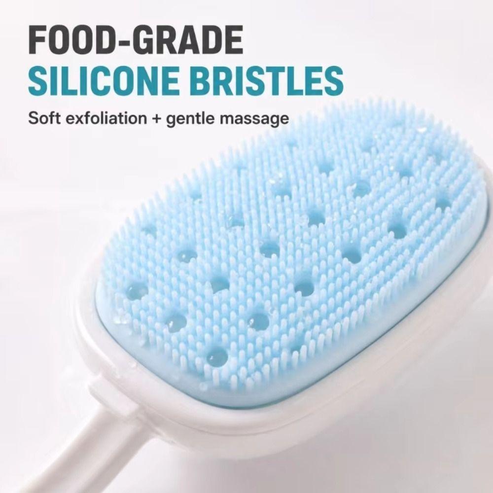 Soft Bristle Body Cleansing Tool Long Handle Bubble Massager Brush Shower Time