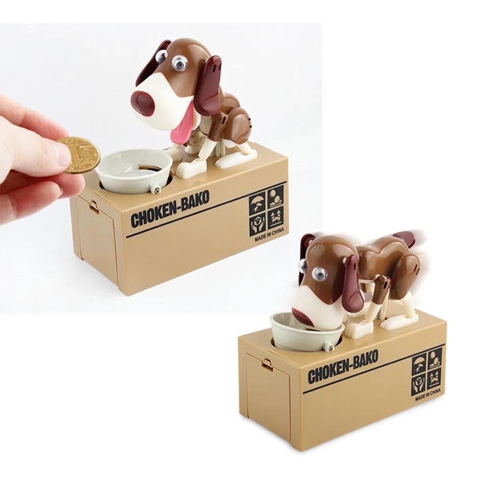 Kreatives neues Cartoon-Süßer Hund Elektronisches Roboter-Sparschwein aus Kunststoff Automatische Münzaufbewahrungsbox Kindergeschenk Schreibtischdekoration