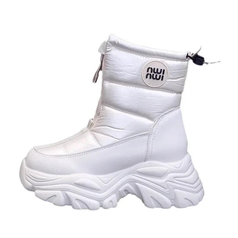 Fashion Winter Plus Fleece Thickened Waterproof Non-slip Snow Boots New Fashion Cotton Boots Thick Sole Inside Elevation Boots
