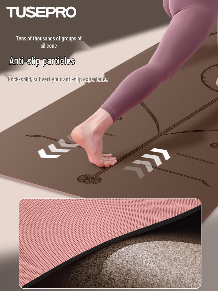 Coconut Shell Diatom Mud Yoga Mat - Natural Rubber, Non-Slip, Shock-Absorbent, Thickened PU Fitness Mat