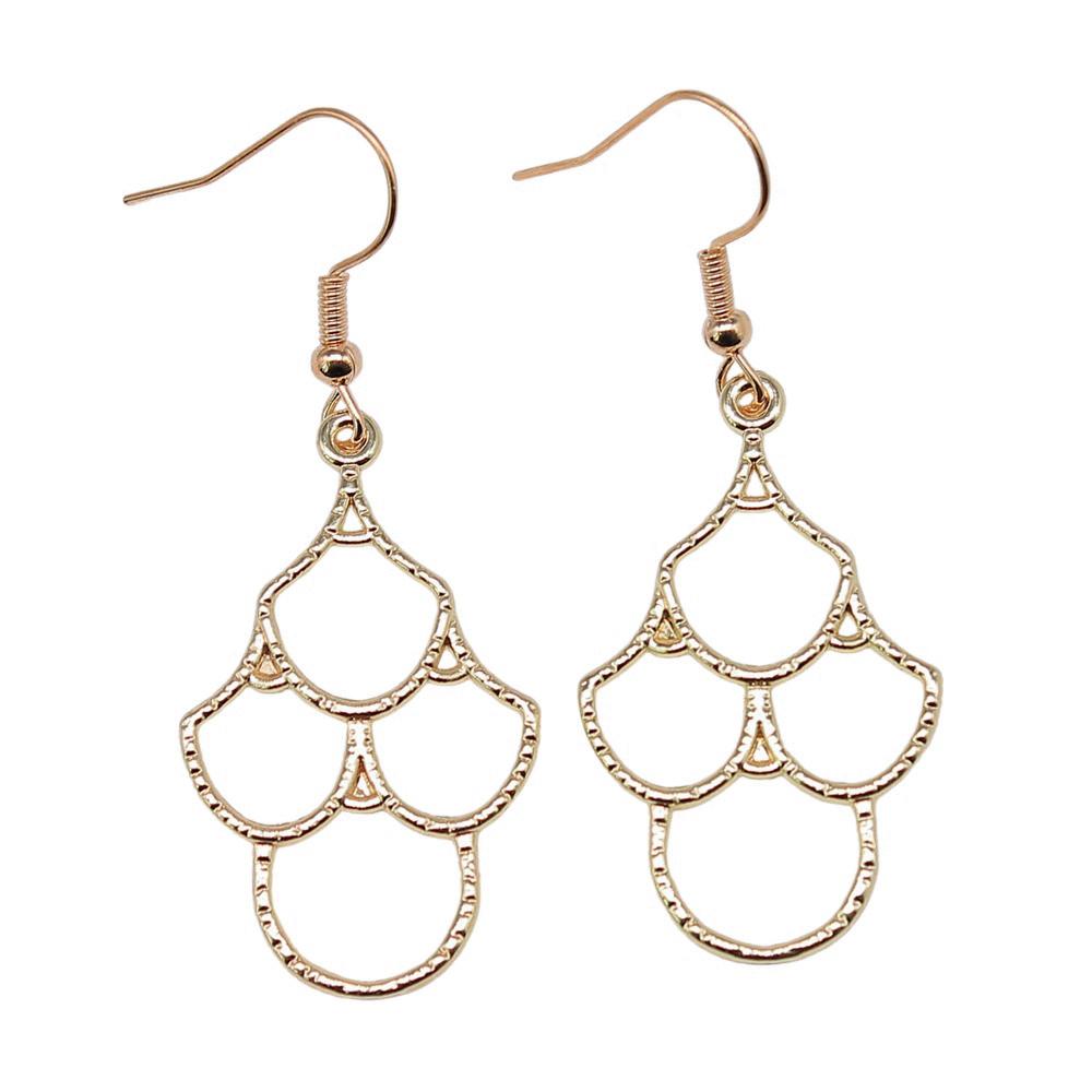 Filigree Teardrop Dangle Earrings Vintage Boho Leaf Drop Earrings For Women Ethnic Retro Jewelry