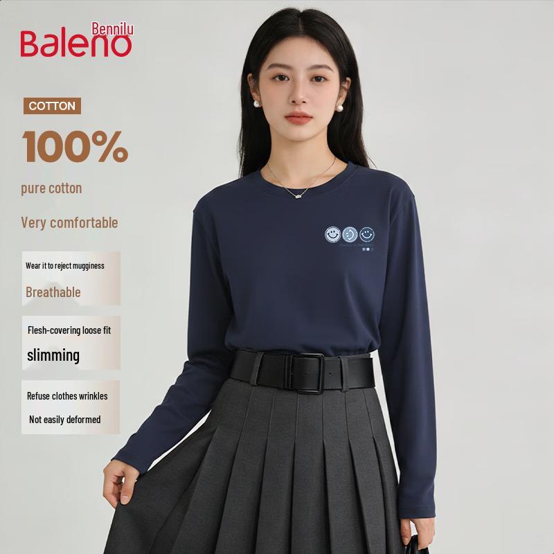 Baleno Women s Cotton Loose Fit Graphic Long Sleeve T-Shirt S