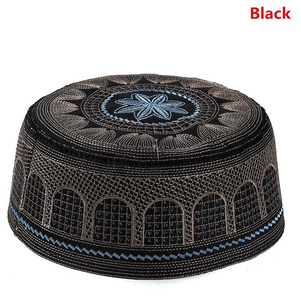 Islam Embroidery Cotton Prayer Hat Musliman Turban Muslim Hat India Caps