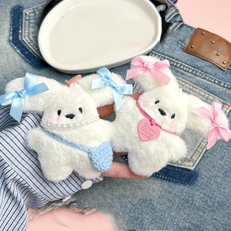 Plush Hanging Decors Soft Key Accessory Plush Key Holder Animal Shape Bag Charm Dog Plush Pendant Suitable for Girls