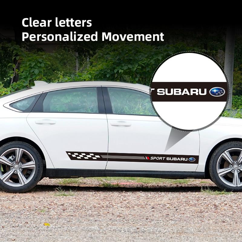 Subaru Car Side Skirt Stickers DIY Stripe Racing Decal For STI WRX Forester Impreza Legacy Outback XV WAS Ascent Atenza Tribeca YY2