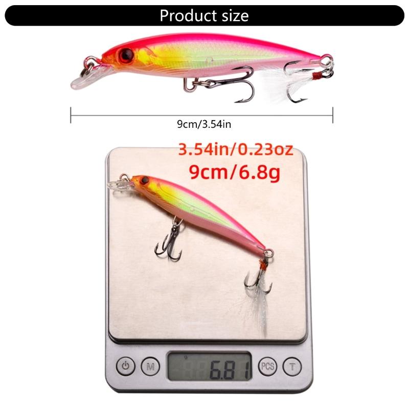 5 Stück Schwimmende Hardbaits Minnow Angelköder Wobbler Crankbaits Forellen Zander Köder Swimbait Angelzubehör