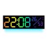 LED Color-Changing Wall Clock RGB Display, Multi-functional Alarm Clock, Large 6677R.