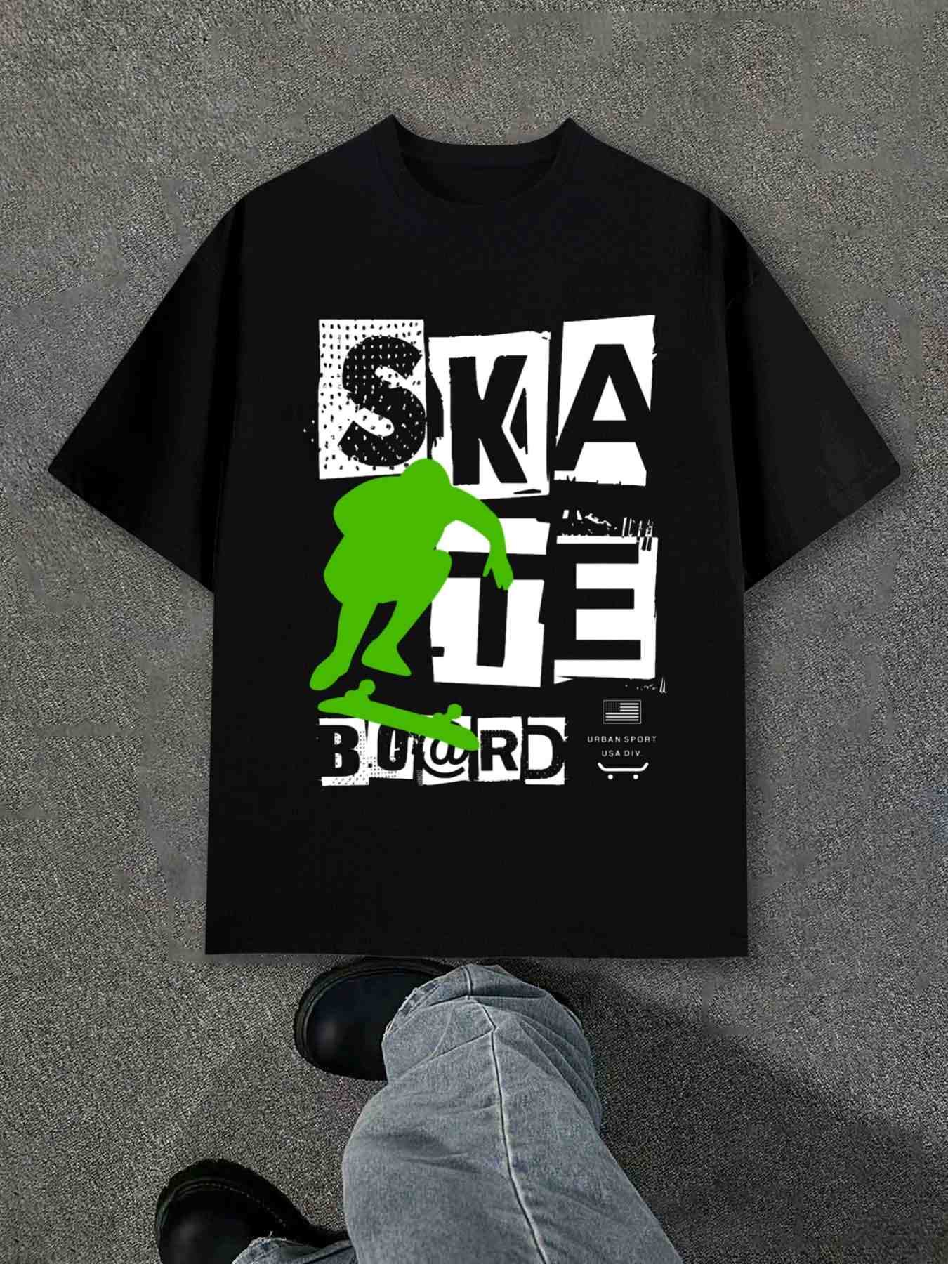 

T-Shirt Y2K Skateboarder 2026 Elegantly Short Black Regular Fit 3XL