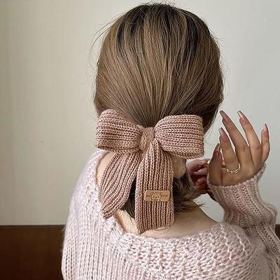 Süße Schleife Gummiband Lammwolle Darm Haarringe Gestrickte Wolle Plüsch Pferdeschwanz Haargummi Kopfbedeckung Scrunchies Mädchen Haar-Accessoires