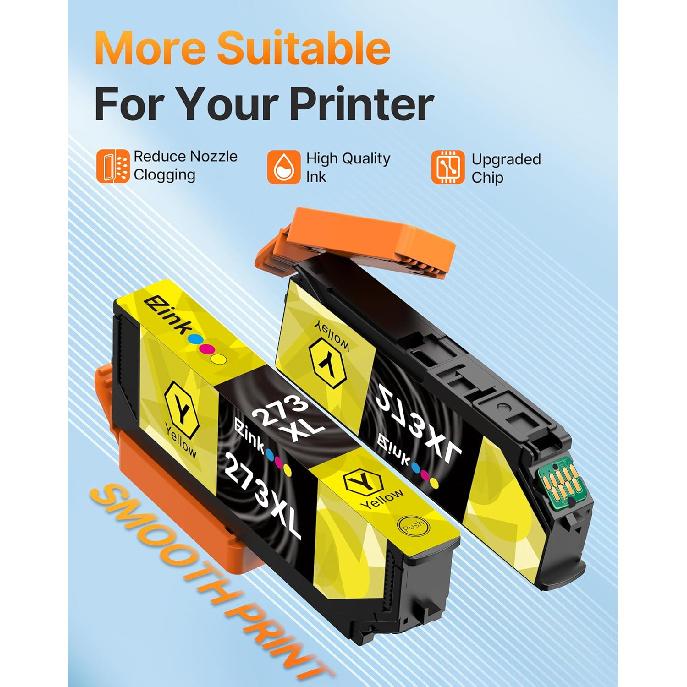 E-Z Ink (Remanufactured Ink Cartridge Replacement for Epson 273XL 273 T273XL to use with XP-520 XP-820 XP-810 XP-600 XP-610 XP-620 Printer (1 Cyan 1