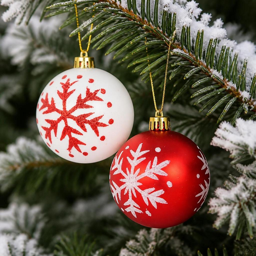 44 Pieces Multipurpose Spherical PET Christmas Tree Ornament with Hanging Loop