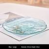 Ruhan Lotus Leaf Glass Dinner Plate with Gold Rim