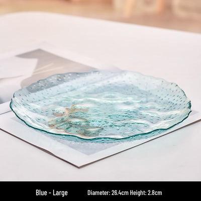 Ruhan Lotus Leaf Glass Dinner Plate with Gold Rim