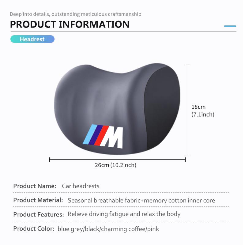For BMW Car Headrest Lumbar Shoulder Pad Car Pillow Car Pillow Memory Cotton Lumbar Backrest Cushion E93 F10 F20 F30 F40 F15 F25