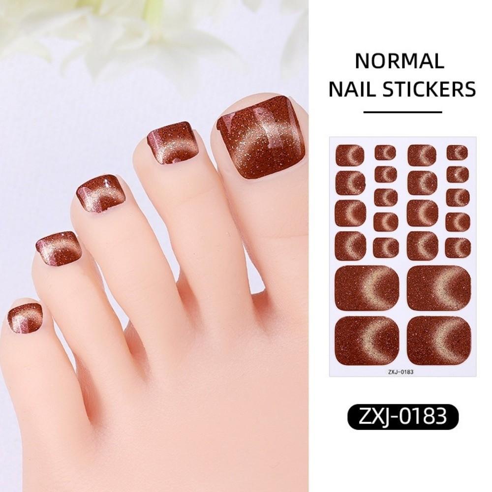 6Sheets Shimmering Glitter Toenail Stickers Colorful Toe Nail Sticker Summer Use