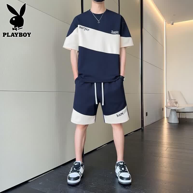 PLAYBOY Men s Summer Casual Short Sleeve Tracksuit M
