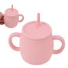 280ml Silicone Drinking Cup Silicone Cup Baby Learning Cup With Straw Lid for Babies Toddlers and Infants