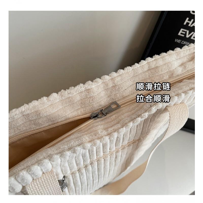 All-matching Women's Large-capacity Tote Bag Simple Artistic Corduroy Shoulder College Students 'commuting Handbag