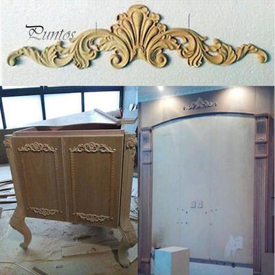 Vintage Unpainted Wood Carved Corner Onlay Applique Furniture Home Decor Decal
