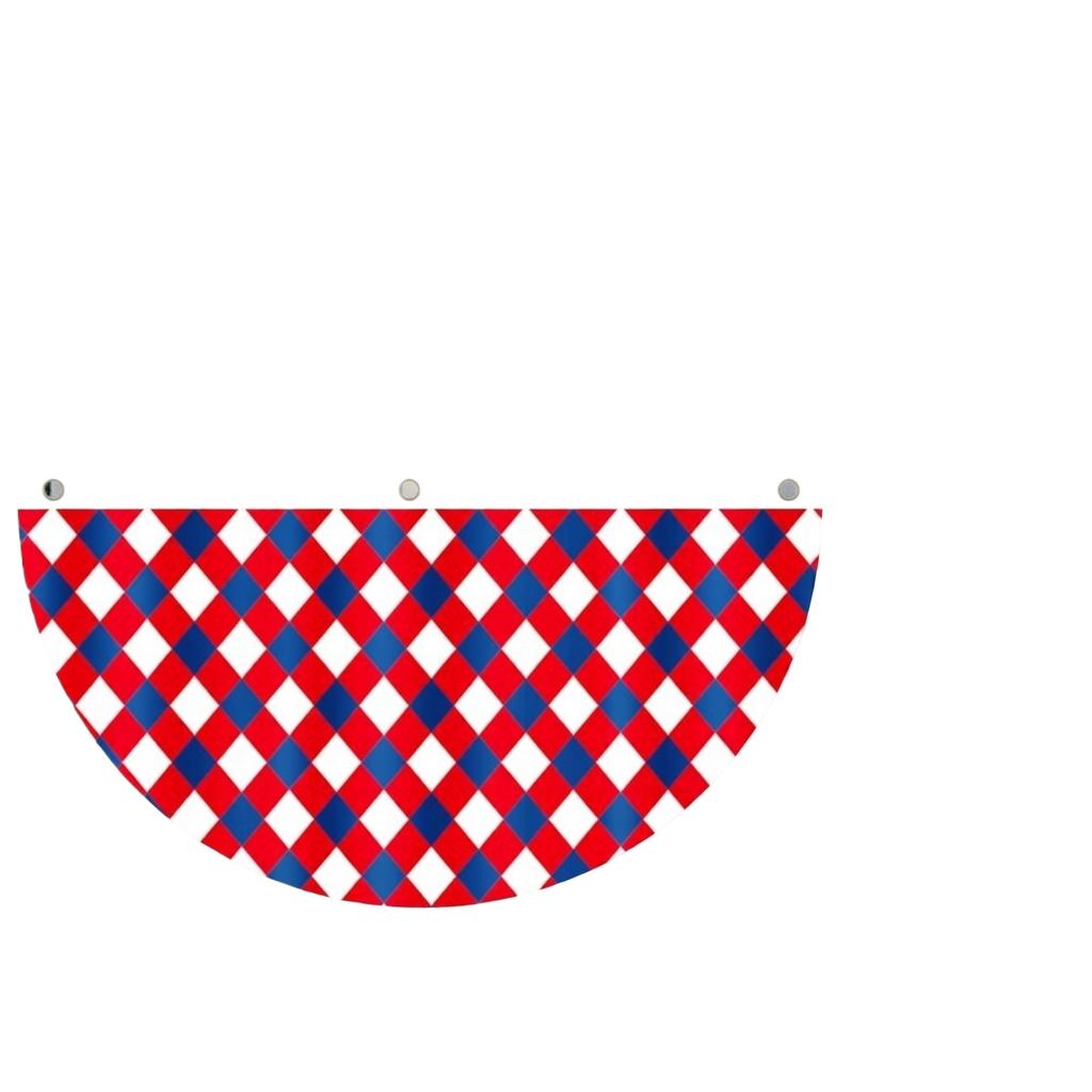 Fan Shaped Polyester Banner Festival Hanging Flag Yard Party Layout Ornament