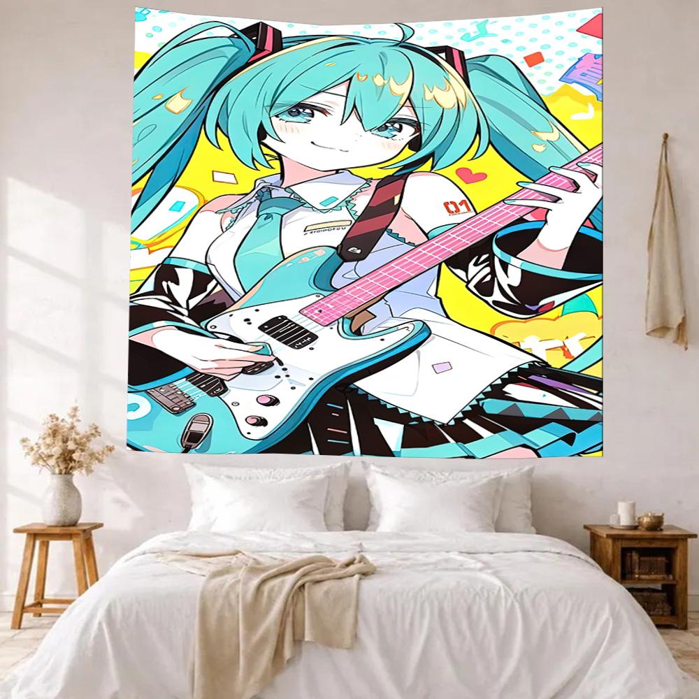 Hatsune Miku Wall Decor Tapestry Art For Pet Memorial Birthdaywedding Party Backdrop Family Gift