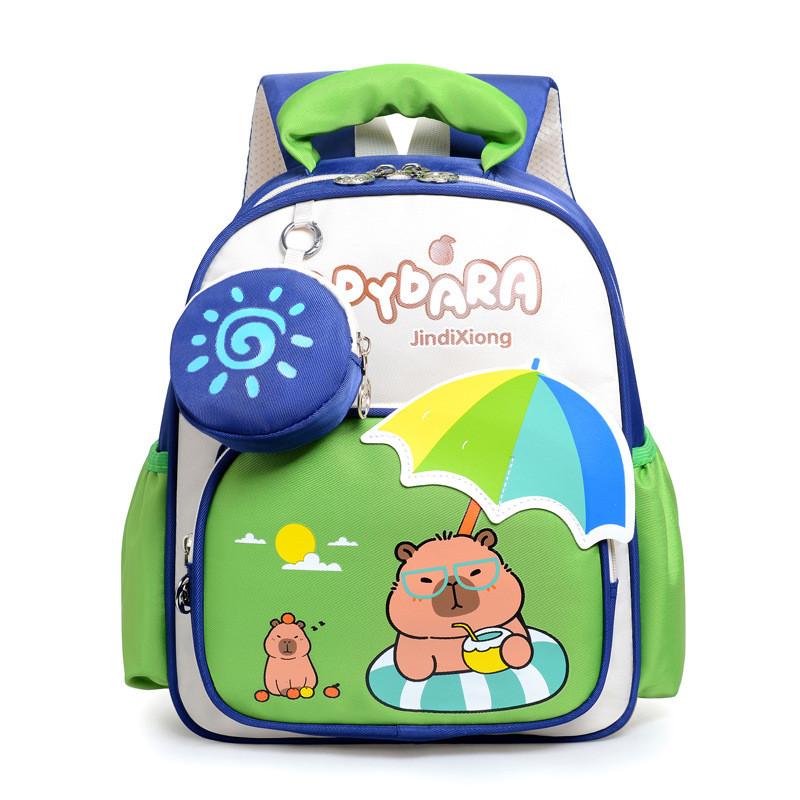 Kids School Bag With Swim Circle Capybara Print For Middle Kids
