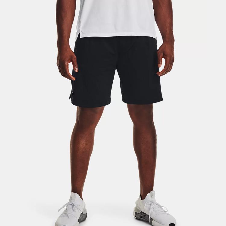 Under Armour Solid Color Elastic Waist Sports Shorts Men Bottoms Black 1376955-001