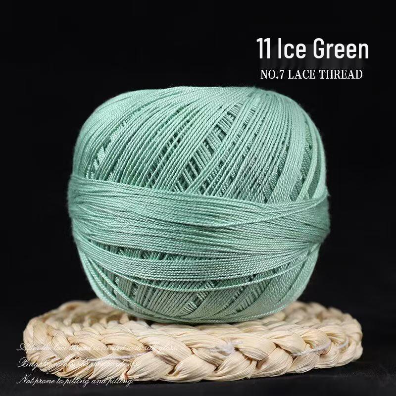 No. 7 Pure Cotton Silk Lace Yarn – Hand-Knitted, Strong Twist, Soft Half-Sleeve Crochet Yarn