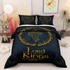 Lord of the Rings Fellowship Gold Leaf Elvish Fantasy Bedding Set Duvet Cover Pillowcases Set for Home Bedding