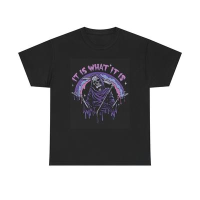 C'est ce que c'est T-shirt Graphique Drôle Faucheuse Unisexe T-shirt Lourd en Coton Unisexe