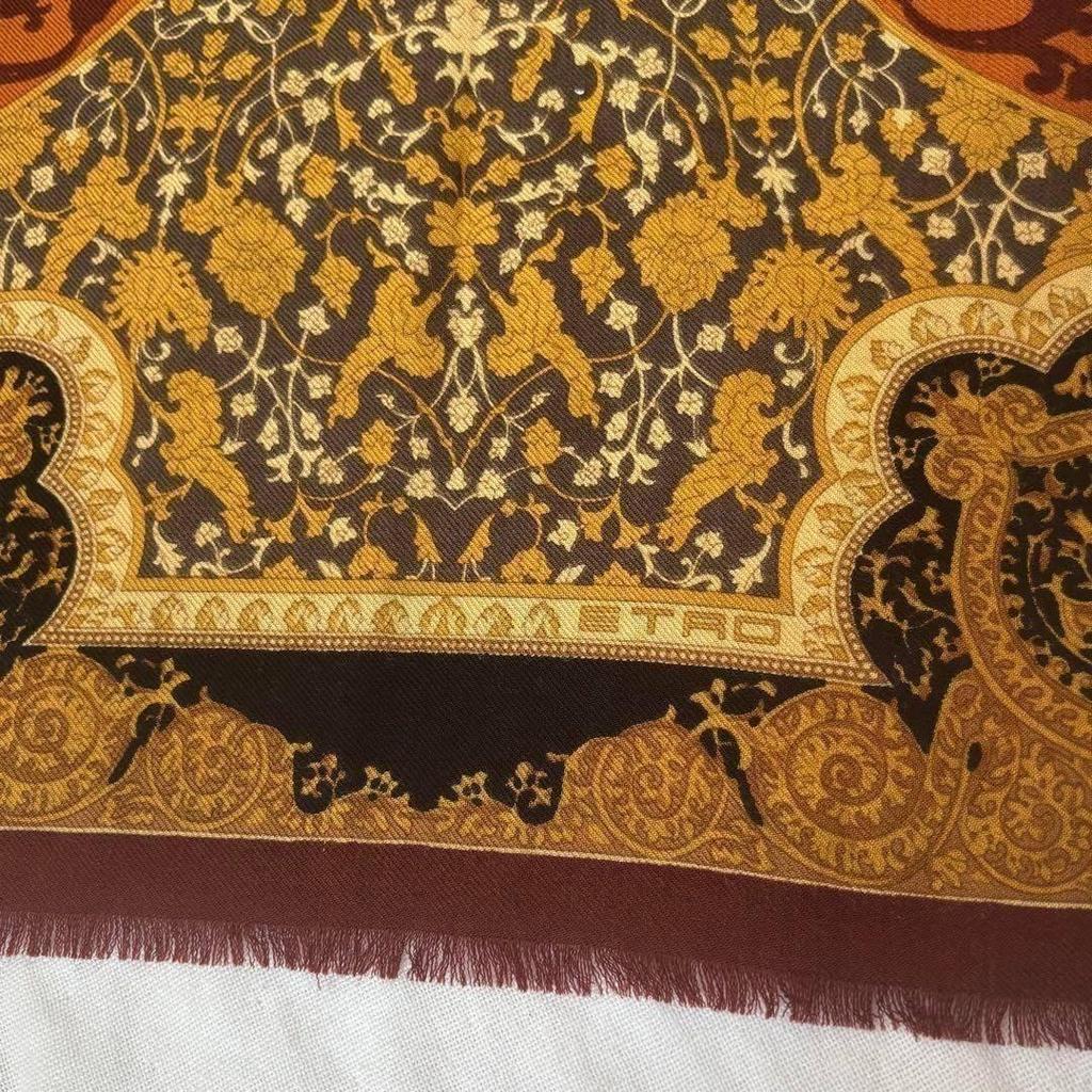 Used Etro Luxurious Gorgeous Color Stole Black Brown