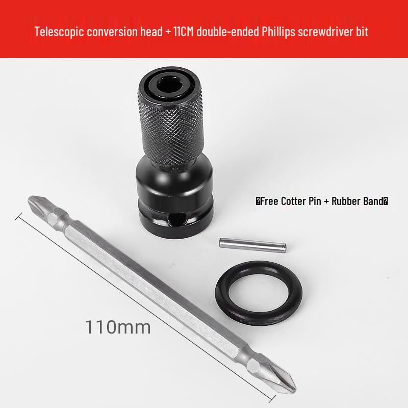 Electric Wrench Conversion Kit: Multifunctional Air Impact, Drill Chuck, Socket & Universal Connector.