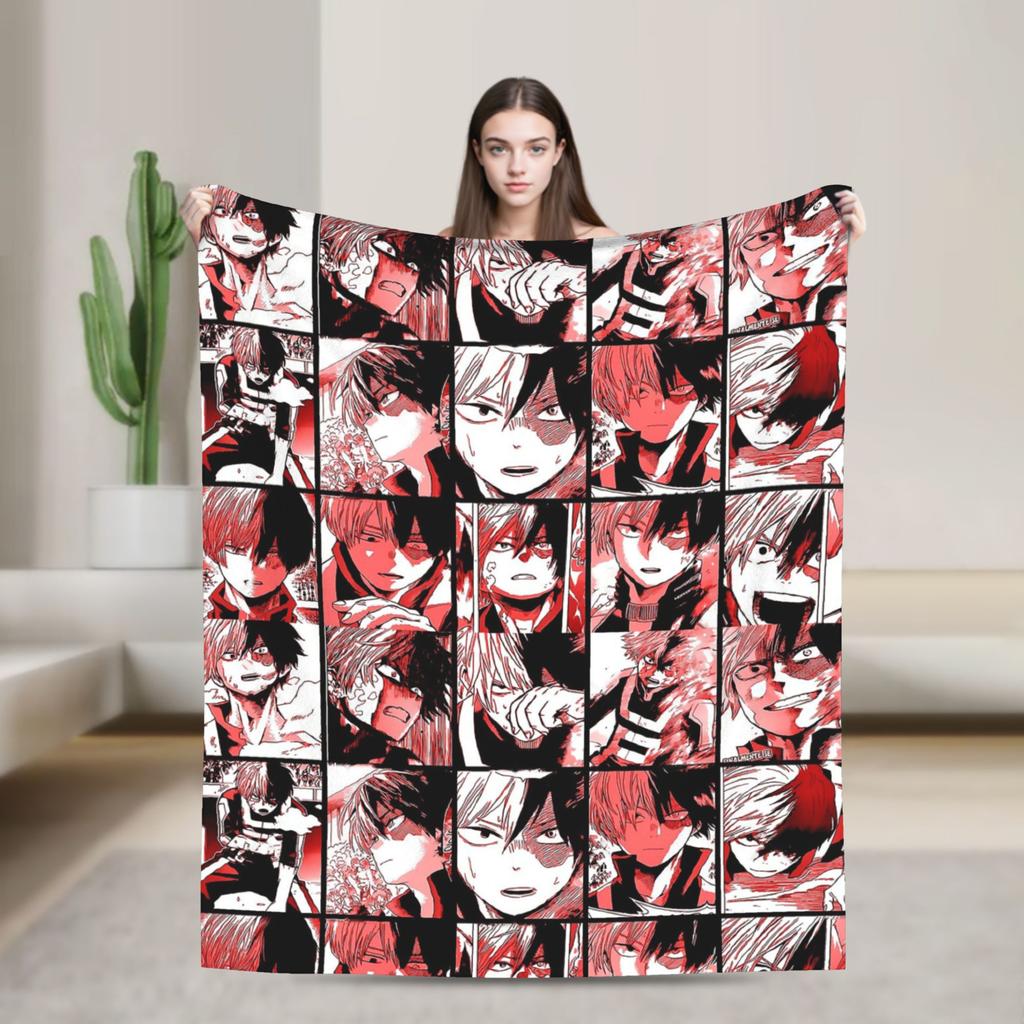 Deka My Hero Academia Anime Fleece Vtipná Prodyšná Přehozovádeka na Postel Pohovku Jaro Podzim